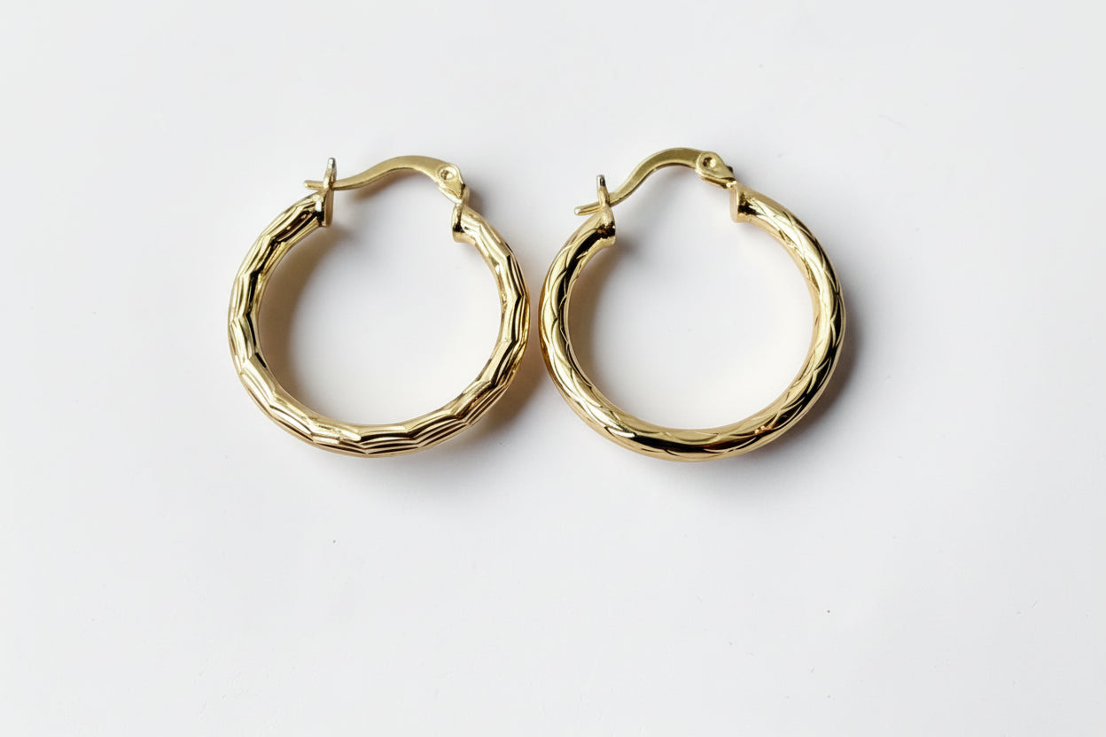 Textured Hoops Earrings