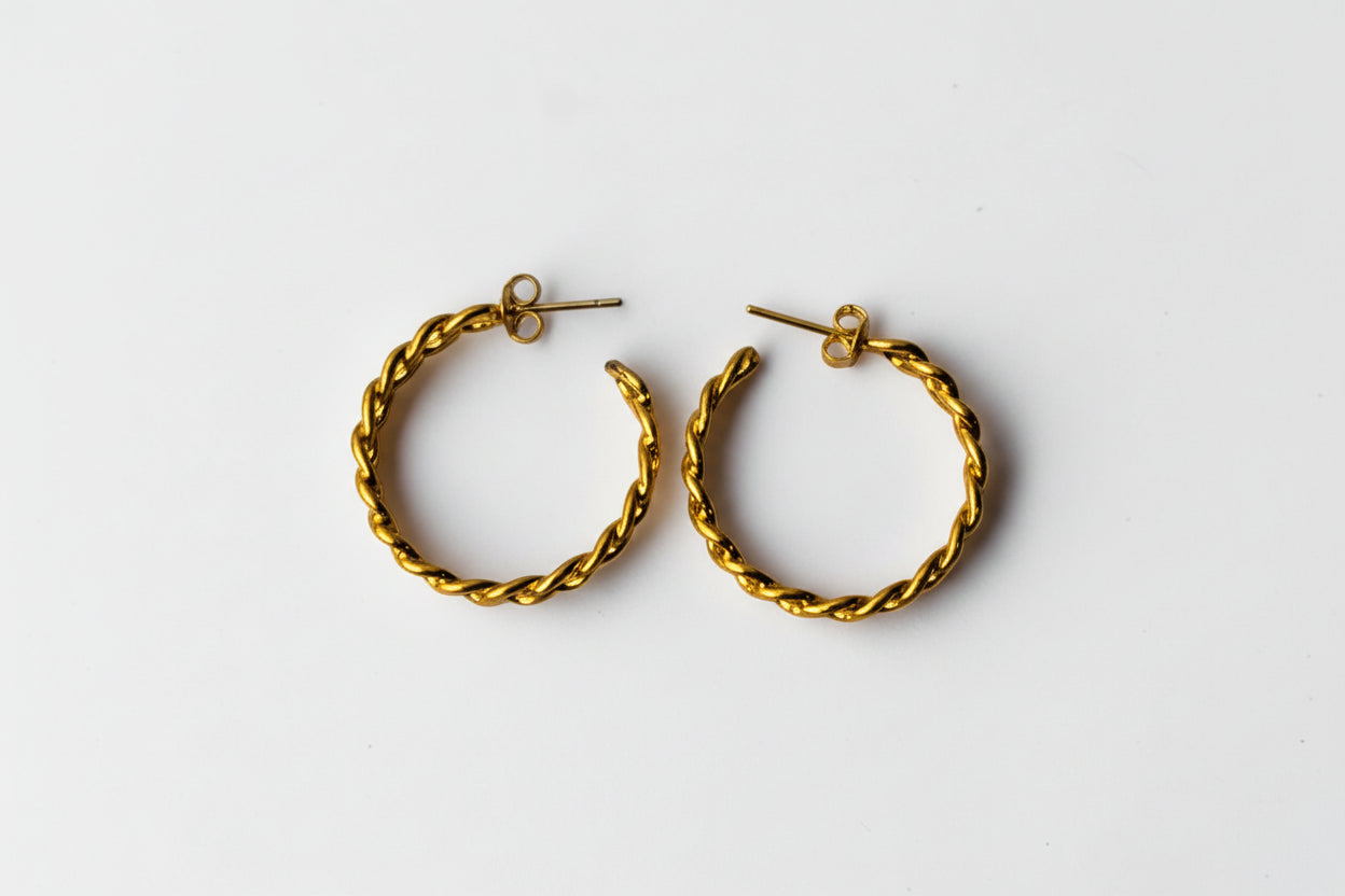Curb Cuban Hoops Earrings