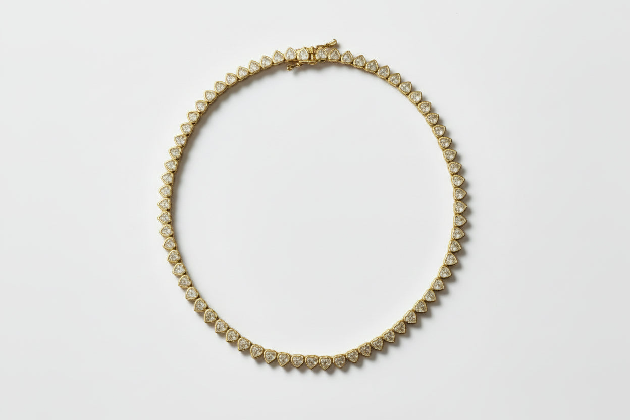 Heart Tennis Necklace