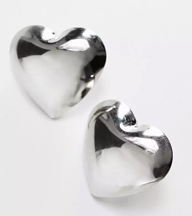 Heart Earrings- Puffy Studs